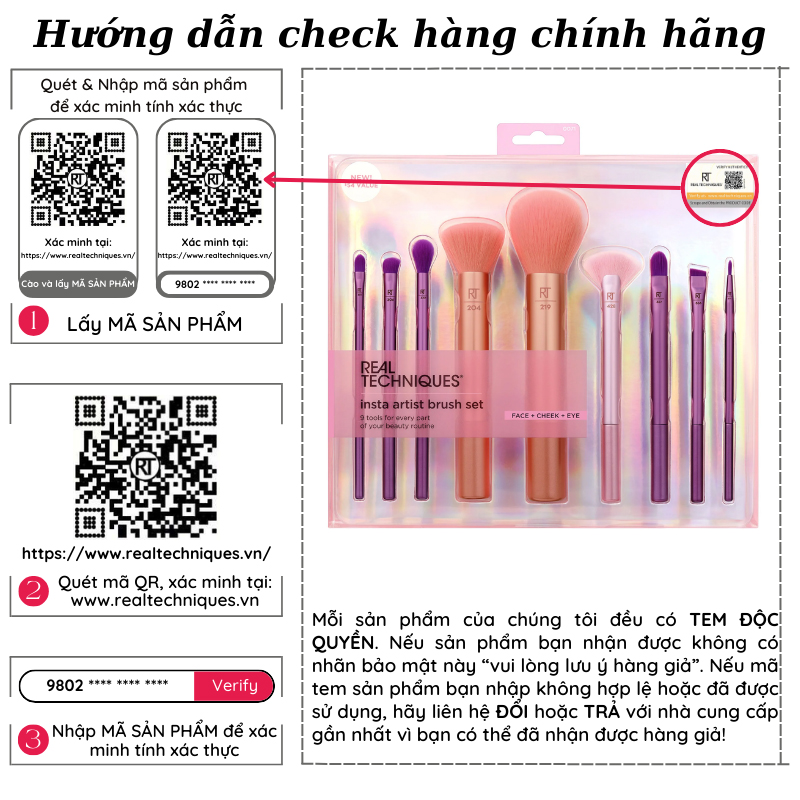 Bộ Cọ Trang Điểm RT Real Techniques Insta Artist 9 Cây 0071